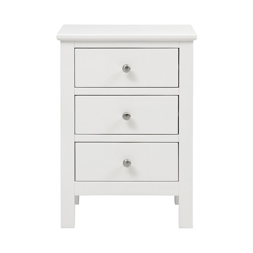 Simply Cotswold Pure White 3 Drawer Bedside Table