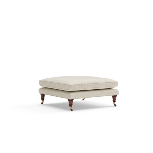 Taylor Small - Foot Stool - Lily White - Easyclean Linen Mix