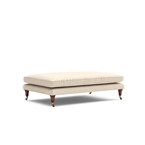 Taylor - Foot Stool - Lily White - House Linen Mix