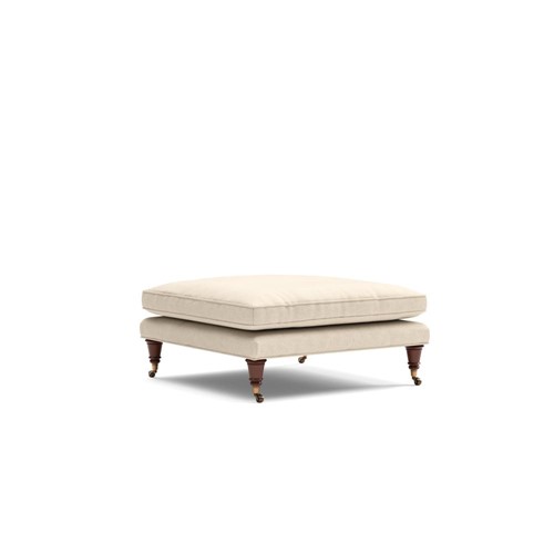 Taylor Small - Foot Stool - Lily White - House Linen Mix