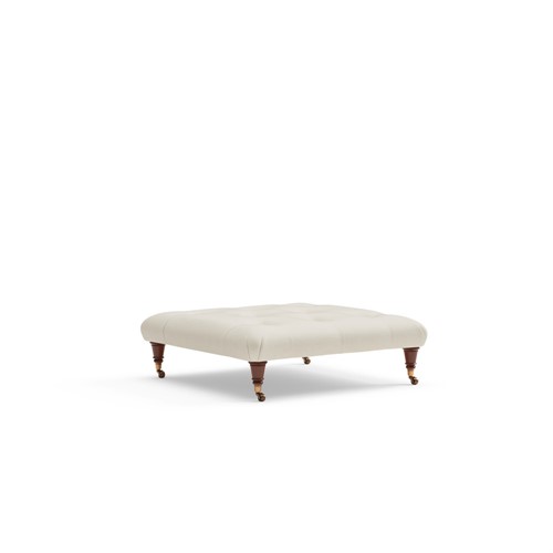 Amelia Small - Foot Stool - Lily White - Easyclean Linen Mix