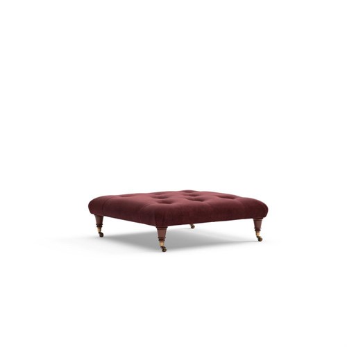 Amelia  - Foot Stool - Dark Rosehip - Matt Velvet