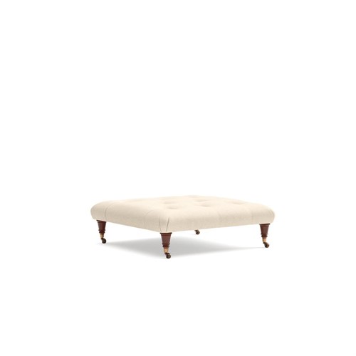 Amelia  - Foot Stool - Lily White - House Linen Mix