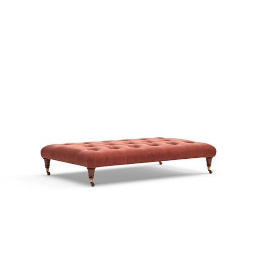 Amelia Large - Foot Stool - Brick - Matt Velvet