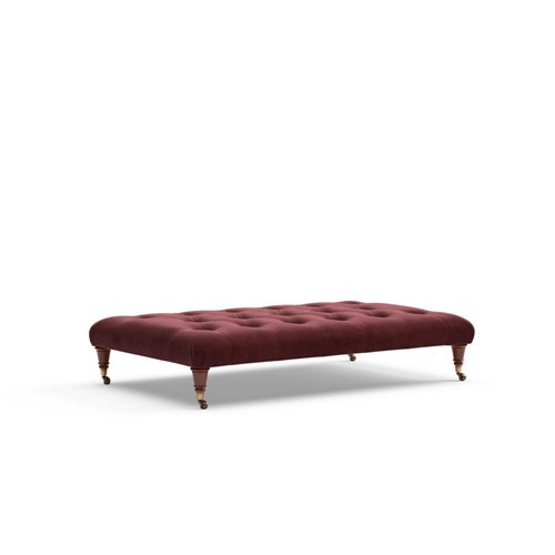 Amelia Large - Foot Stool - Dark Rosehip - Matt Velvet