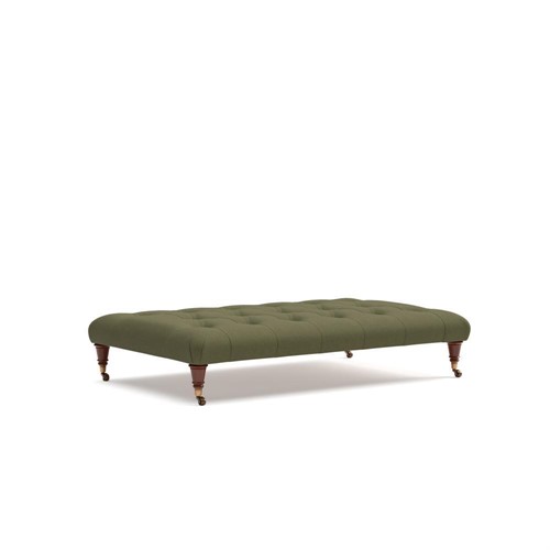 Amelia Large - Foot Stool - Forest Green - House Linen Mix