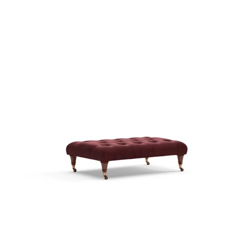 Amelia Small - Foot Stool - Dark Rosehip - Matt Velvet