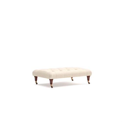 Amelia Small - Foot Stool - Lily White - House Linen Mix