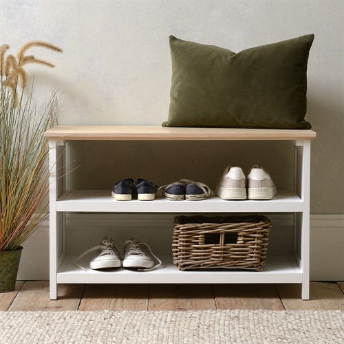 Cotswold Essentials Pure White Shoe Bench