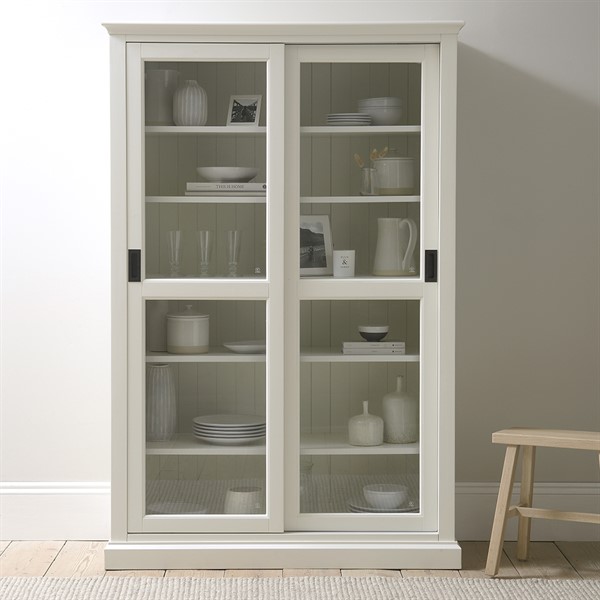 Stow Warm White Glazed Display Cabinet - The Cotswold Company