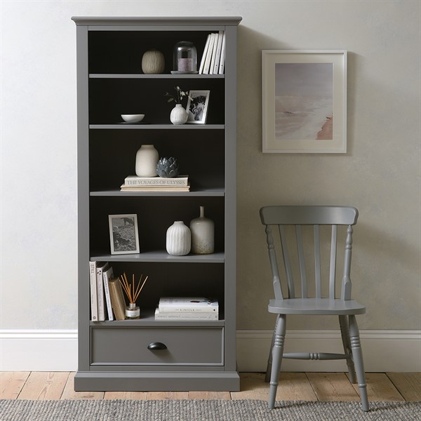Stow Flint Grey Medium Bookcase The, Dark Grey Bookcase With Doors