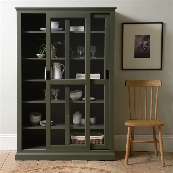 Stow Forest Green Glazed Display Cabinet - The Cotswold Company