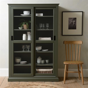 Stow Forest Green Glazed Display Cabinet