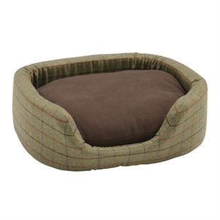 Chocolate Tweed Oval Dog Bed - Medium