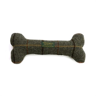 Tweed Dog Bone Toy - Charcoal
