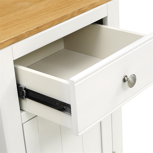 Chalford Warm White Single Pedestal Desk - The Cotswold Company