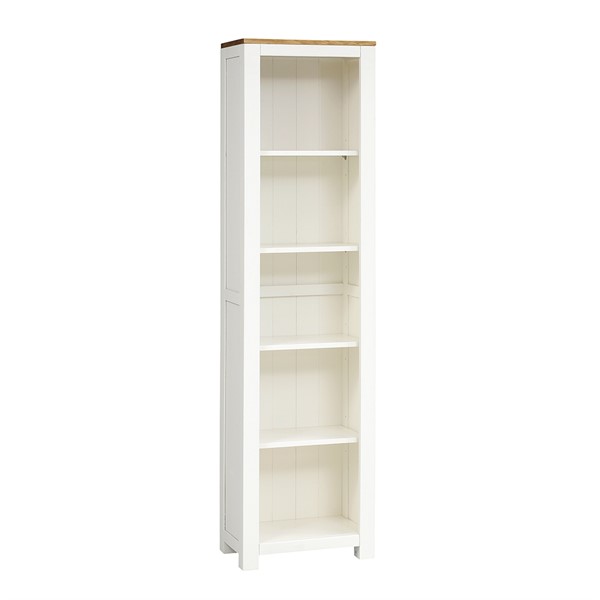 Chalford Warm White Tall and Slim Bookcase The Cotswold Company