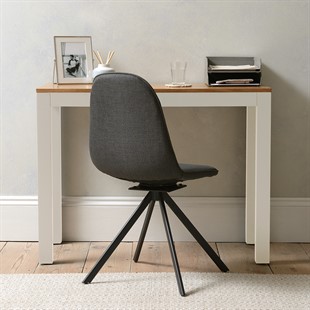 Chalford Warm White Large Simple Desk and Swivel Chair