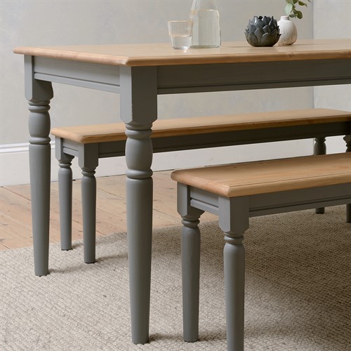 Painswick Storm Grey Medium Farmhouse Dining Bench