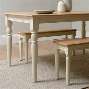 Painswick Cotswold Cream Small Farmhouse Dining Bench