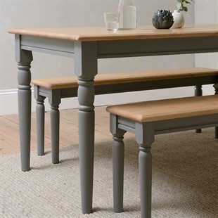 Painswick Storm Grey 152cm Table with 2 Benches