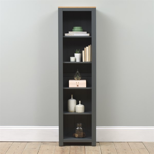 Chalford Dark Grey Tall And Slim, Tall Slim Corner Bookcase