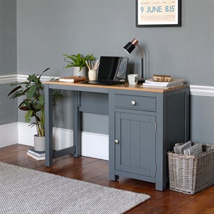 Chalford Dark Grey Single Pedestal Desk