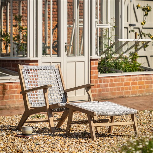 Bisley Garden Lounge Chair and Footstool Set