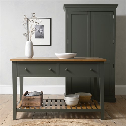 Kingscote Forest Green Large Kitchen Island