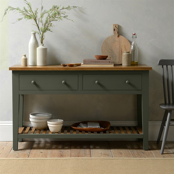 Kingscote Forest Green Large Console, Sage Green Entry Table