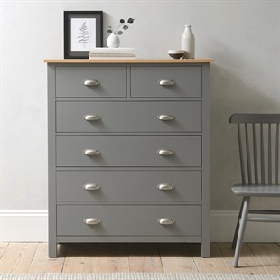 Simply Cotswold Storm Grey 2+4 Chest of Drawers