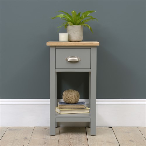 Simply Cotswold Storm Grey Petite 1 Drawer Bedside Table