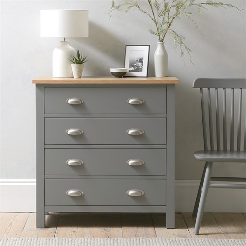Simply Cotswold Storm Grey 4 Drawer Chest