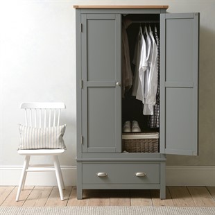 Simply Cotswold Storm Grey Double Wardrobe