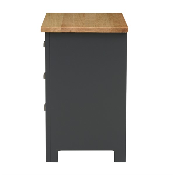 Gloucester Charcoal 3 Drawer Bedside Table The Cotswold Company