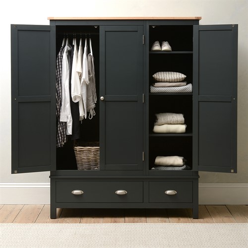 Simply Cotswold Charcoal Triple Wardrobe