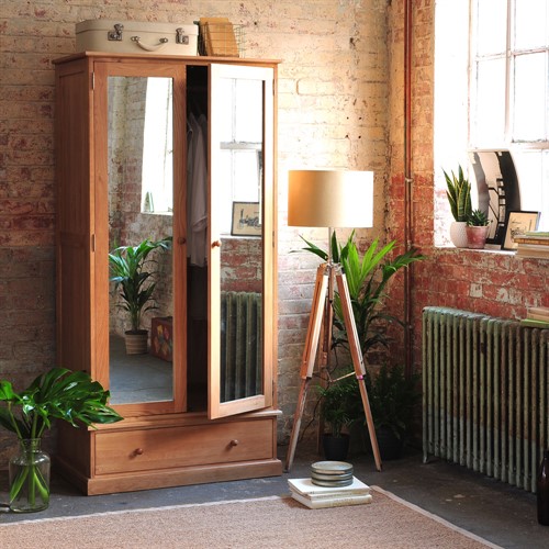 Appleby Light Oak Double Wardrobe with Mirrors