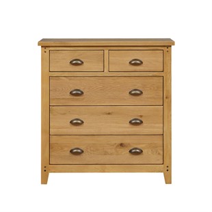 New Oakland Rustic Oak 2 Over 3 Chest of Drawers