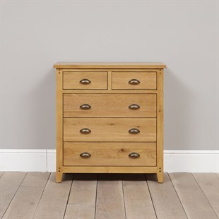 New Oakland Rustic Oak 2 Over 3 Chest of Drawers