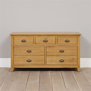 New Oakland Rustic Oak 3 Over 4 Drawer Chest