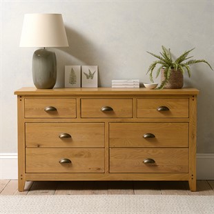 Oakland Rustic Oak New 3 Over 4 Drawer Chest