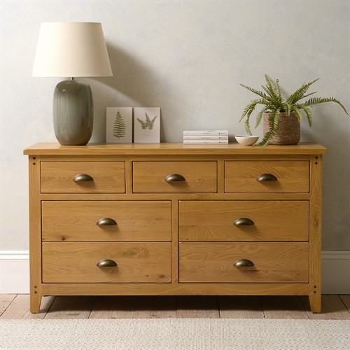 Oakland Rustic Oak New 3 Over 4 Drawer Chest