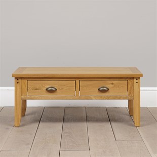New Oakland Rustic Oak Coffee Table with Drawers