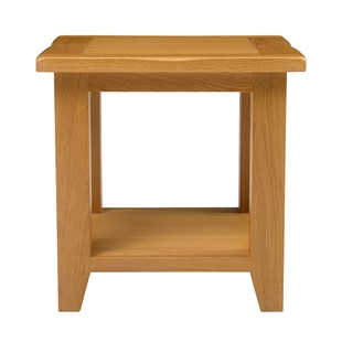 New Oakland Rustic Oak Side Table with Shelf