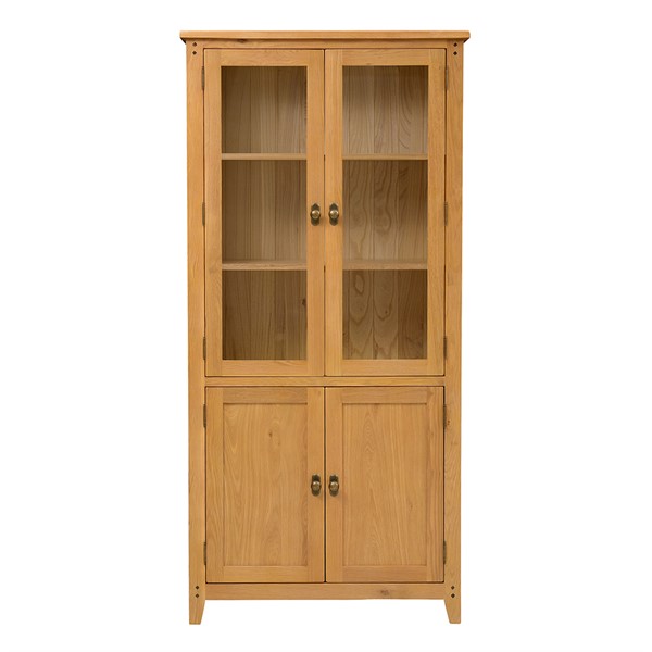 Oakland Rustic Oak New Display Cabinet - The Cotswold Company