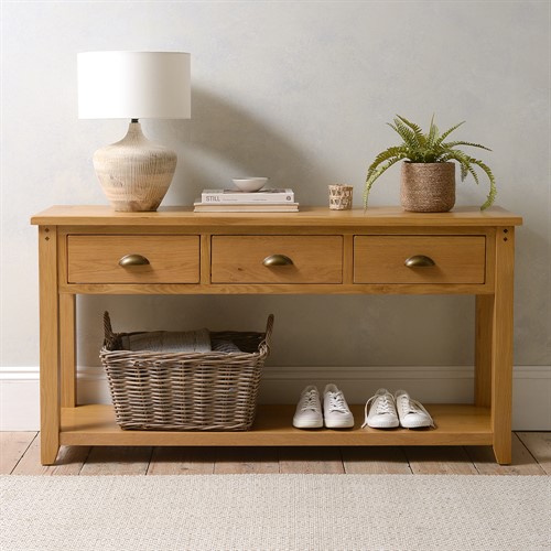Oakland Rustic Oak New Large Console Table