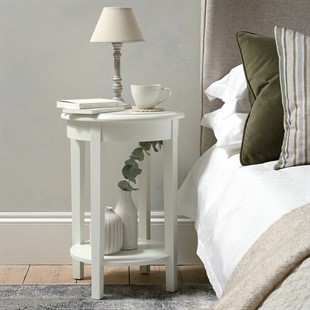 Burford Ivory Set of Two Round Nightstands