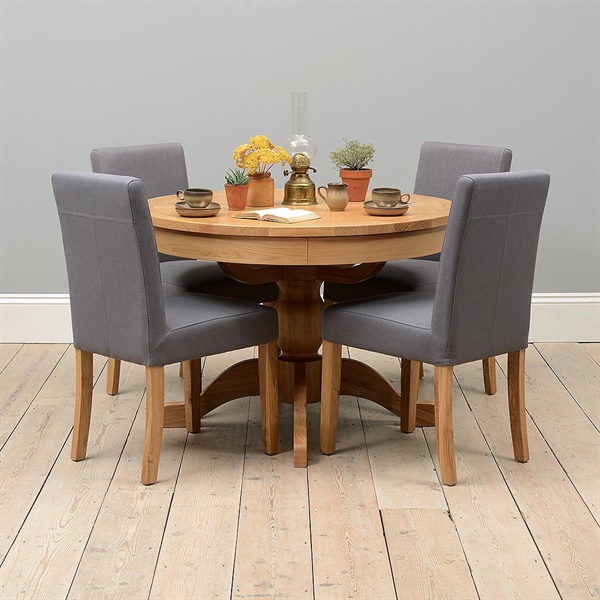 light oak round dining table