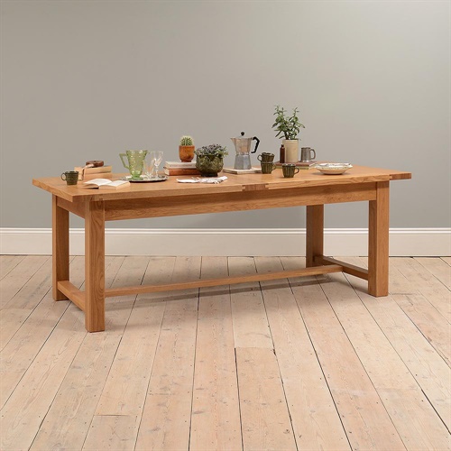Oakland Rustic Oak 8-10 Seater Extending Dining Table