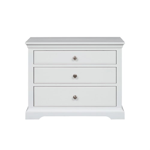 Fairford Soft White Large 3 Drawer Bedside